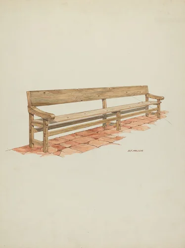 Mission Bench by Randolph F. Miller, index of american design, 1936
