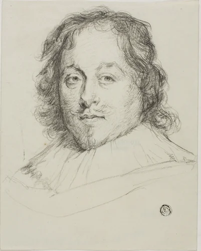 Constantijn Huygens by Anthony van Dyck, drawing, 1740-1860