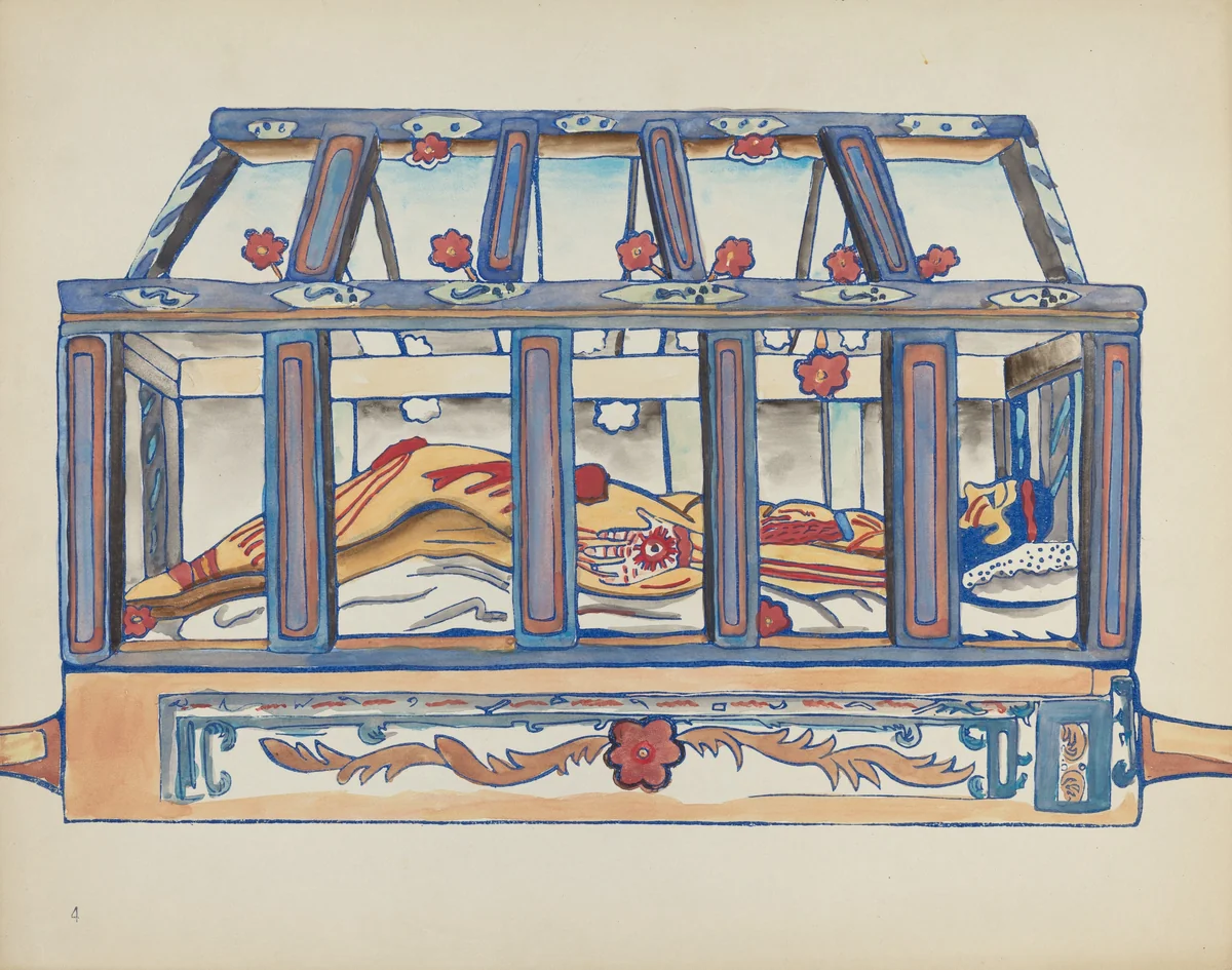 Plate 4: Christ in the Sepulchre: From Portfolio "Spanish Colonial Designs of New Mexico" by American 20th Century, index of american design, 1935-1942