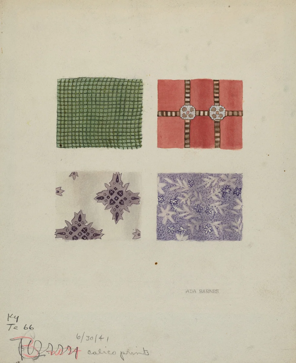 Calico Prints by Ada Barnes, index of american design, 1941