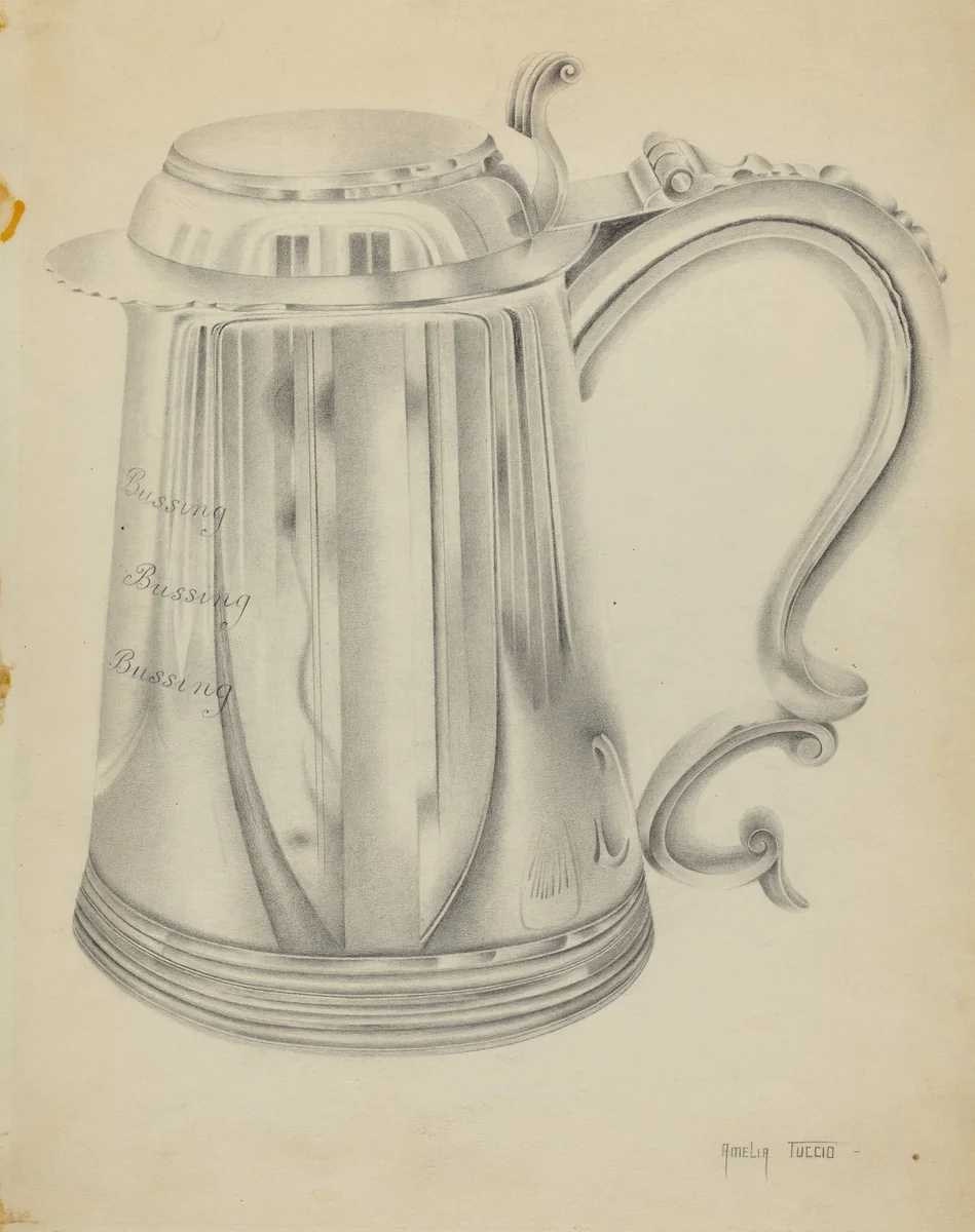 Silver Tankard by Amelia Tuccio, index of american design, 1936