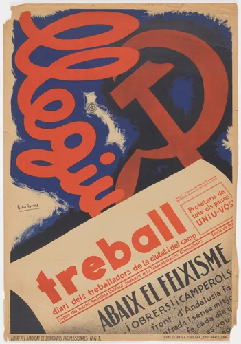 Treball, Abaix el Feixisme by Riba Rovira, design, 1900
