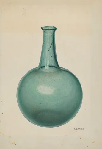 Blue-green Flask by V.L. Vance, index of american design, 1940