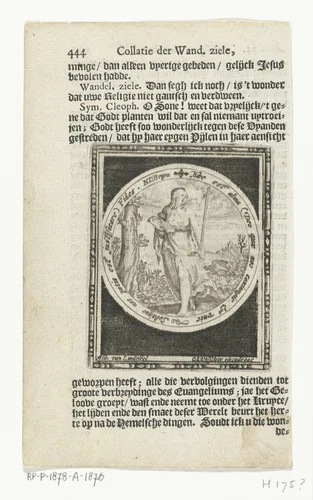 Geloof met kruis en bijbel in medaillon by Unknown, print, 1581-1656