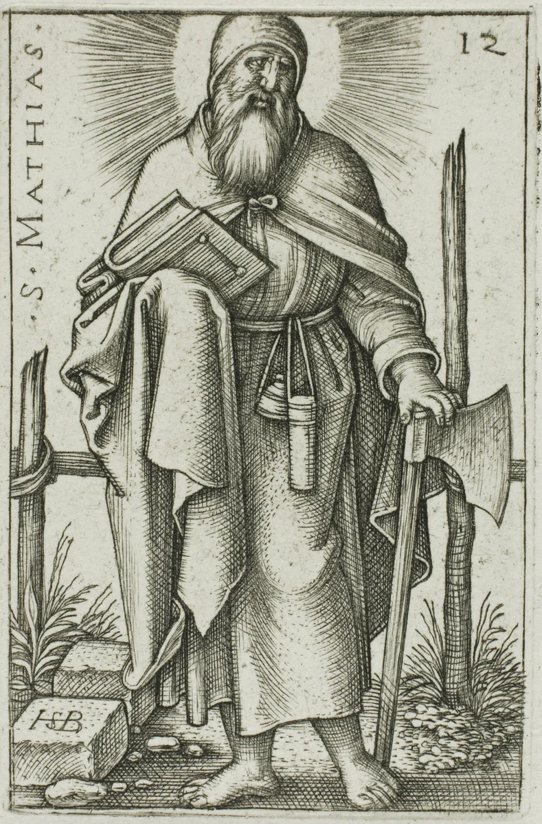 St. Matthias, plate 12 from The Twelve Apostles by Sebald Beham, print, 1545