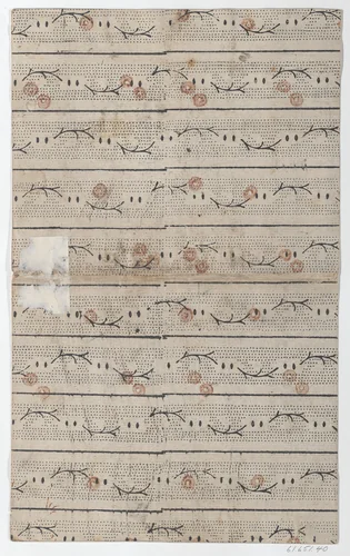 Sheet with overall vine and dot pattern by Adriaan Rogge, print, 1750-1816