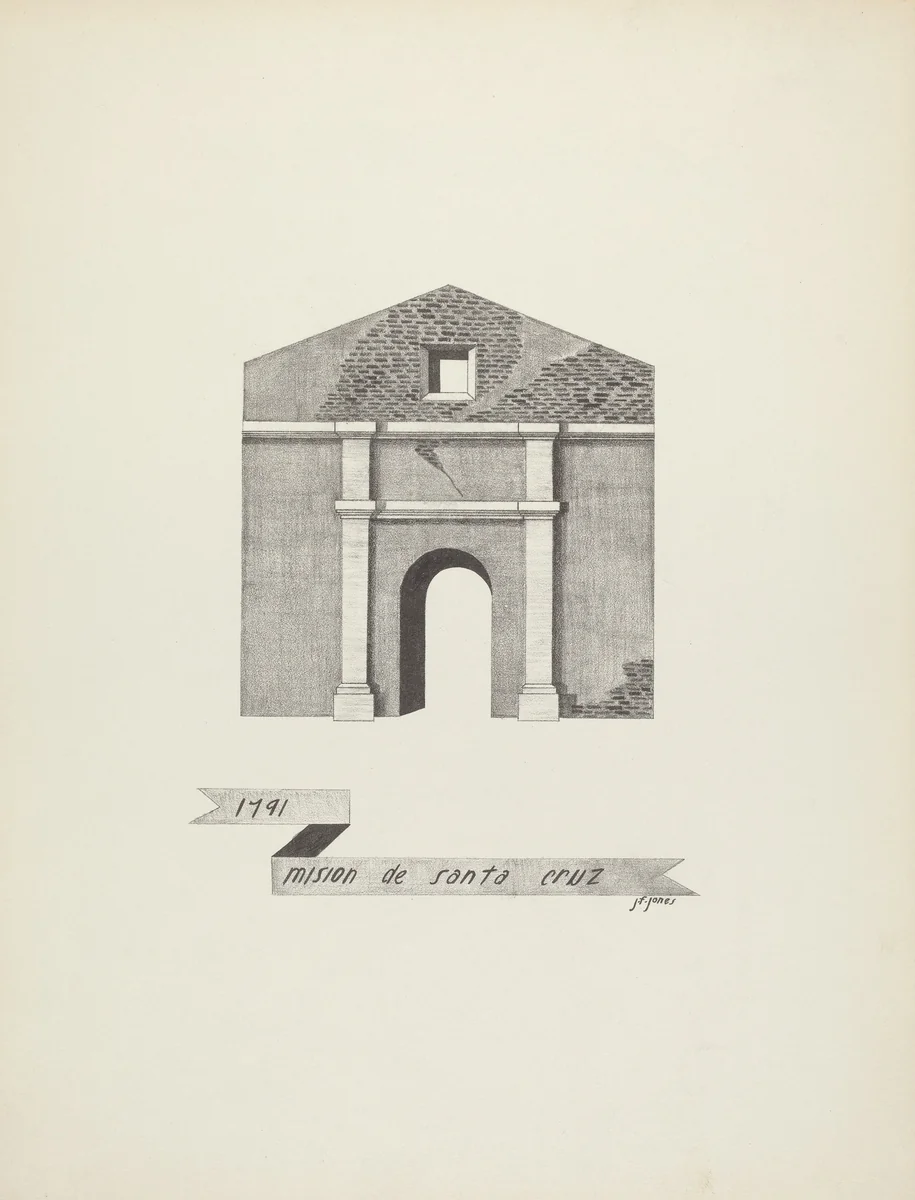 Mision de Santa Cruz by James Jones, index of american design, 1912-1942