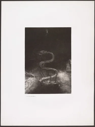 And Bound Him a Thousand Years (Et le lia pour mille ans) from Apocalypse of Saint John (Apocalypse de Saint-Jean) by Odilon Redon, print, 1899