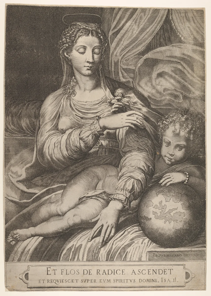 Madonna of the Rose by Domenico Tibaldi, print, 1560-1575