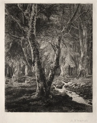 Forest of Pierrefonds by Adolphe Potémont, print, 1874