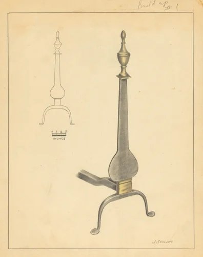 Andiron (one of pair) by Jack Staloff, index of american design, 1936