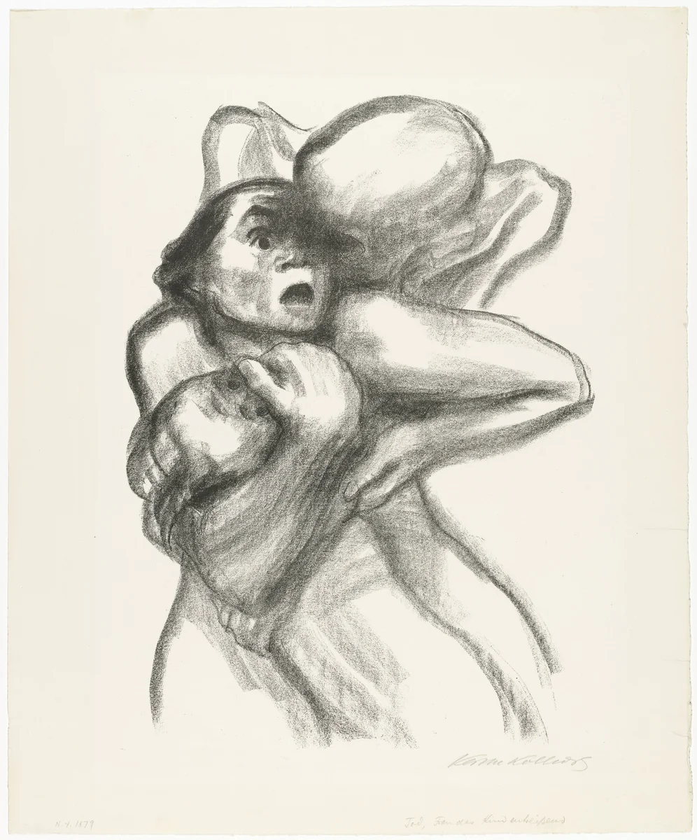 Death Seizes a Woman (Tod packt eine Frau), plate 4 from the series Death (Tod) by Käthe Kollwitz, print, 1934