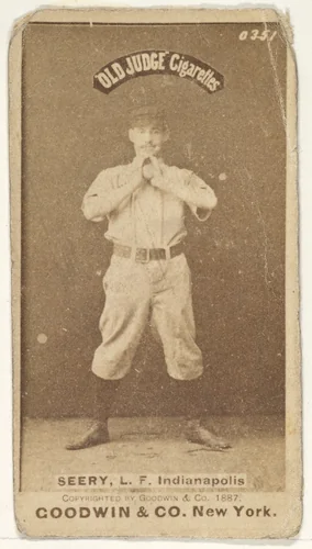Seery, Left Field, Indianapolis, from the Old Judge series (N172) for Old Judge Cigarettes by Goodwin & Company, photograph, 1887