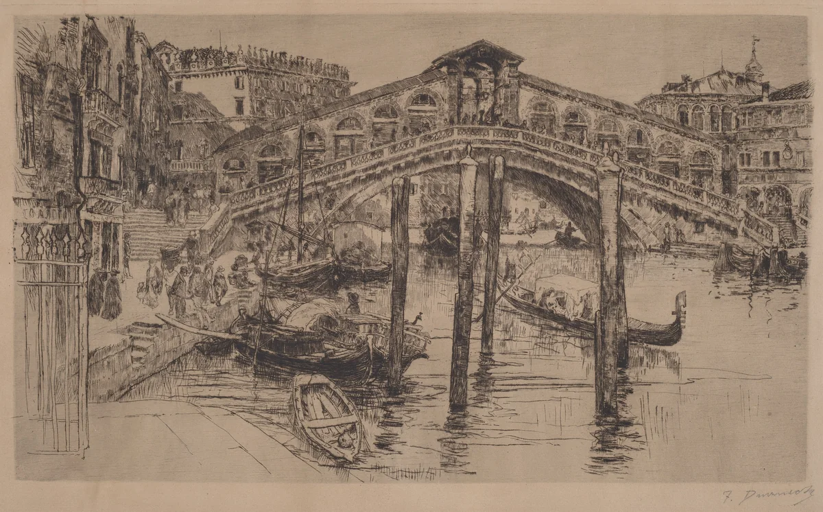 The Rialto, Venice by Frank Duveneck, print, 1883