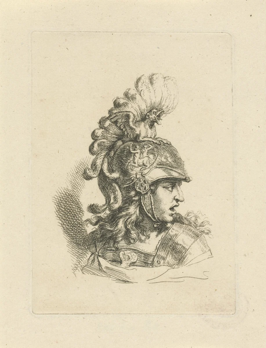 Kop van Minerva by Gerard de Lairesse, print, 1670