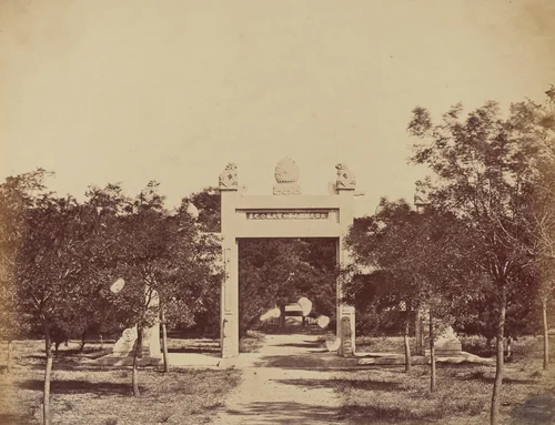 Tomb Near Palichian, the Scene of the Commencement of the Attack on September 21, 1860 by Felice Beato, photograph, 1860