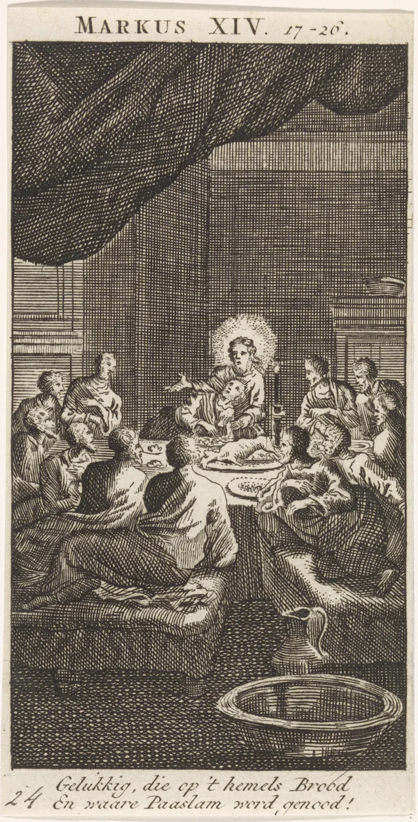 Laatste Avondmaal by anonymous, print, 1712
