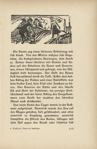 The Feasting Farmer (Der Festbauer) (headpiece, page 113) from Neben der Heerstrasse (Off the Main Road) by Ernst Ludwig Kirchner, illustrated book, 1923
