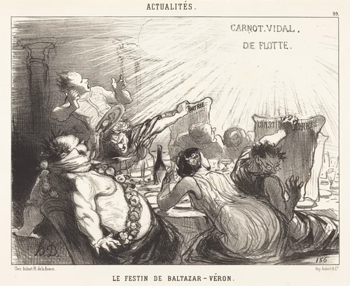 Le Festin de Baltazar-Véron by Honoré Daumier, print, 1850