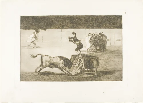 Another madness of his in the same ring, plate 19 from The Art of Bullfighting by Francisco José de Goya, print, 1815