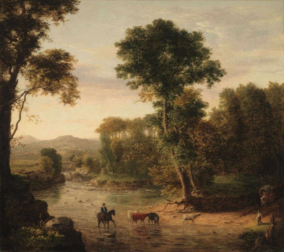 Crossing the Ford by George Inness, painting, 1848