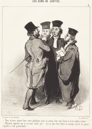 Vous m'avez injurié dans votre plaidoirie... by Honoré Daumier, print, 1845