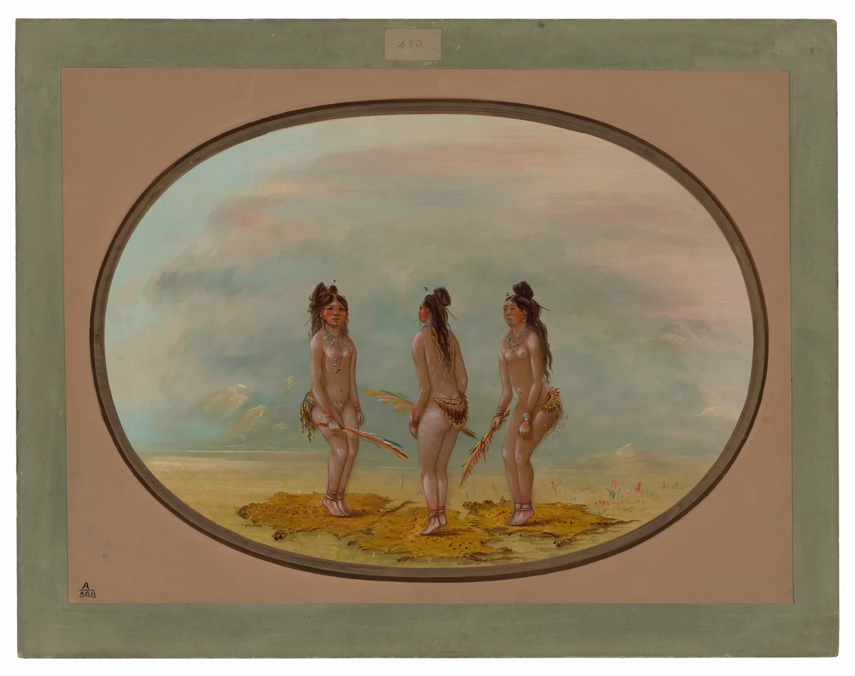The Handsome Dance - Goo-a-give by George Catlin, painting, 1854-1869
