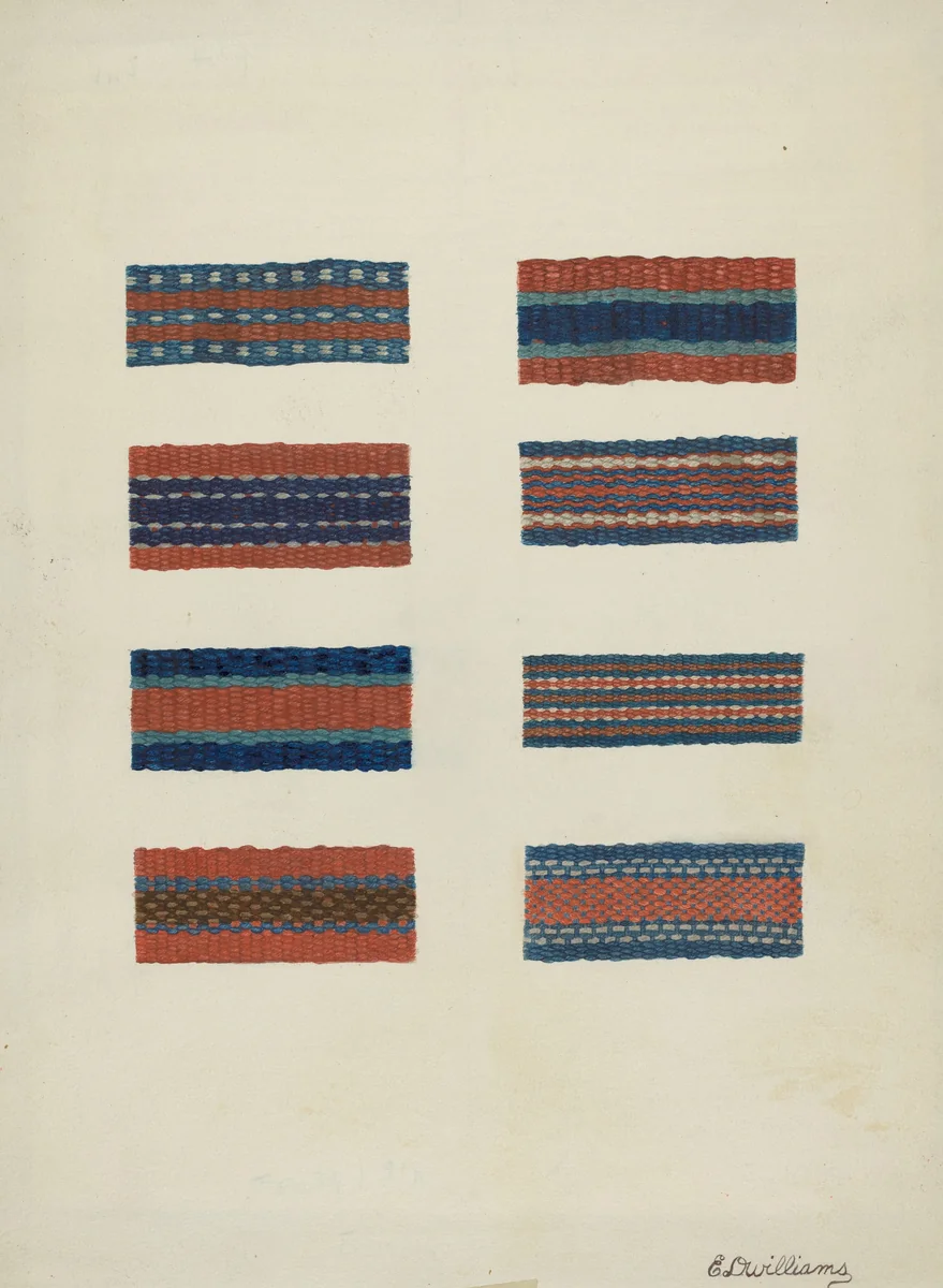 Shaker Wool Braids by Edward D. Williams, index of american design, 1941