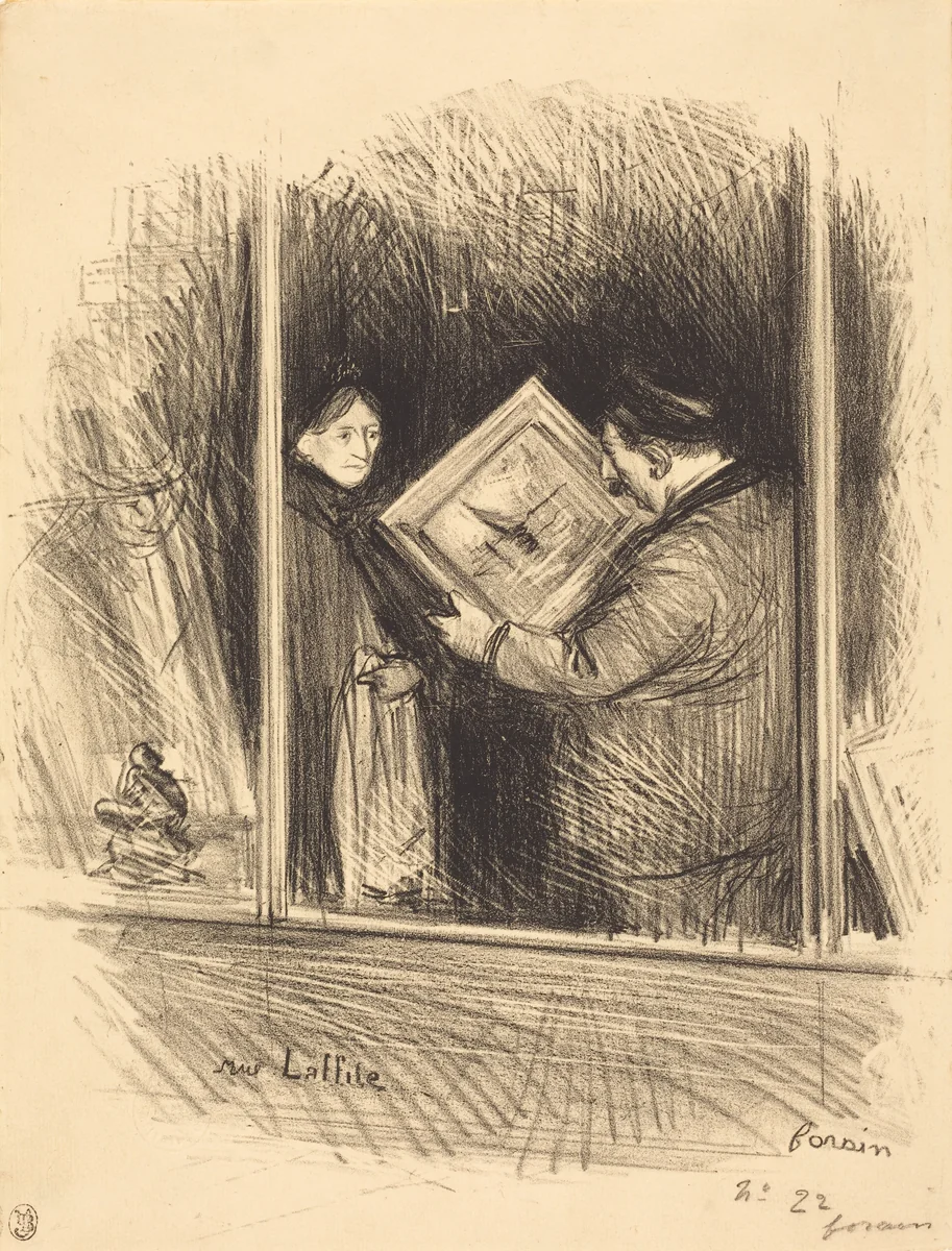 Rue Laffitte (Laffitte Street) by Jean-Louis Forain, print, 1892