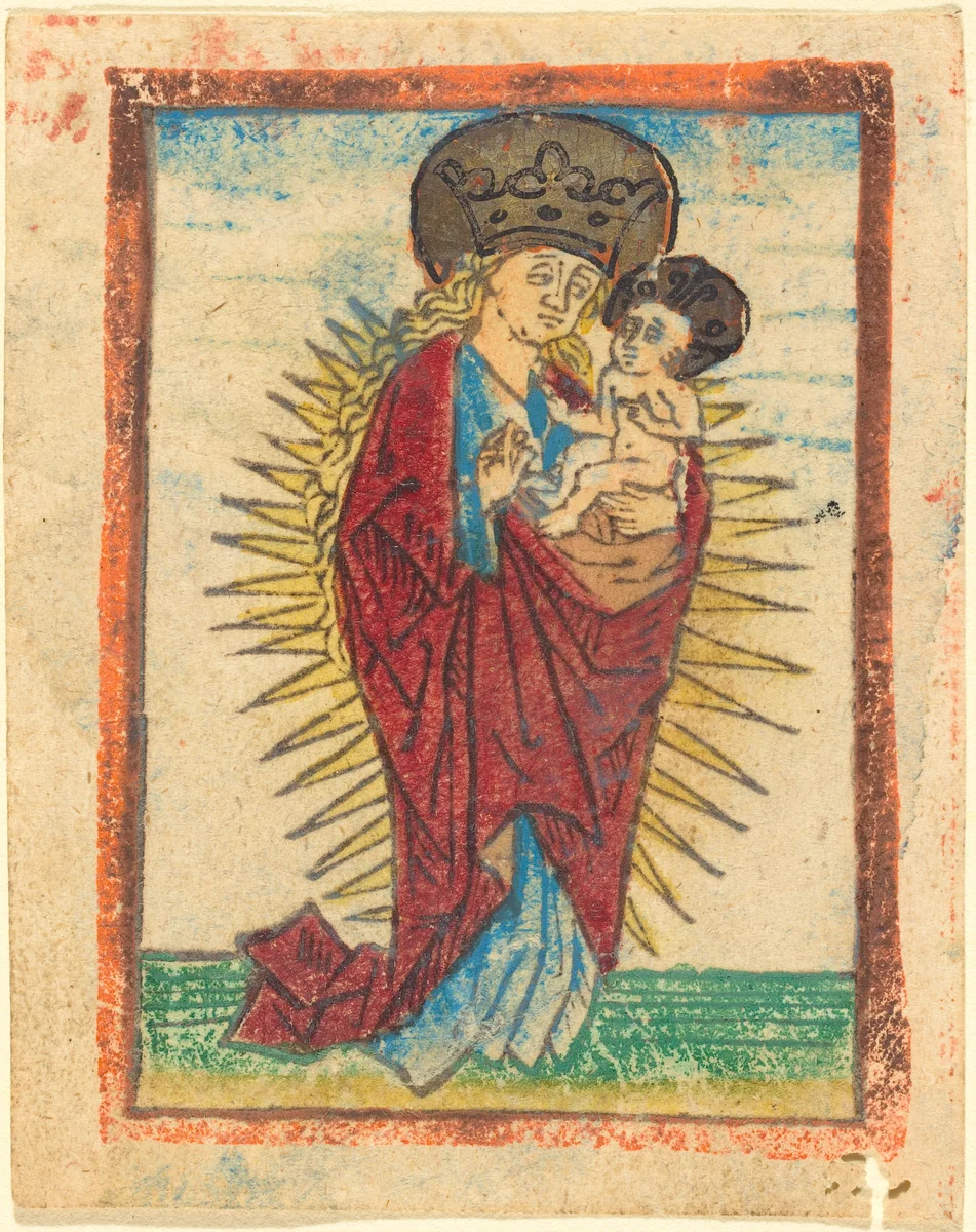 Madonna and Child in a Glory by German 15th Century, print, 1475