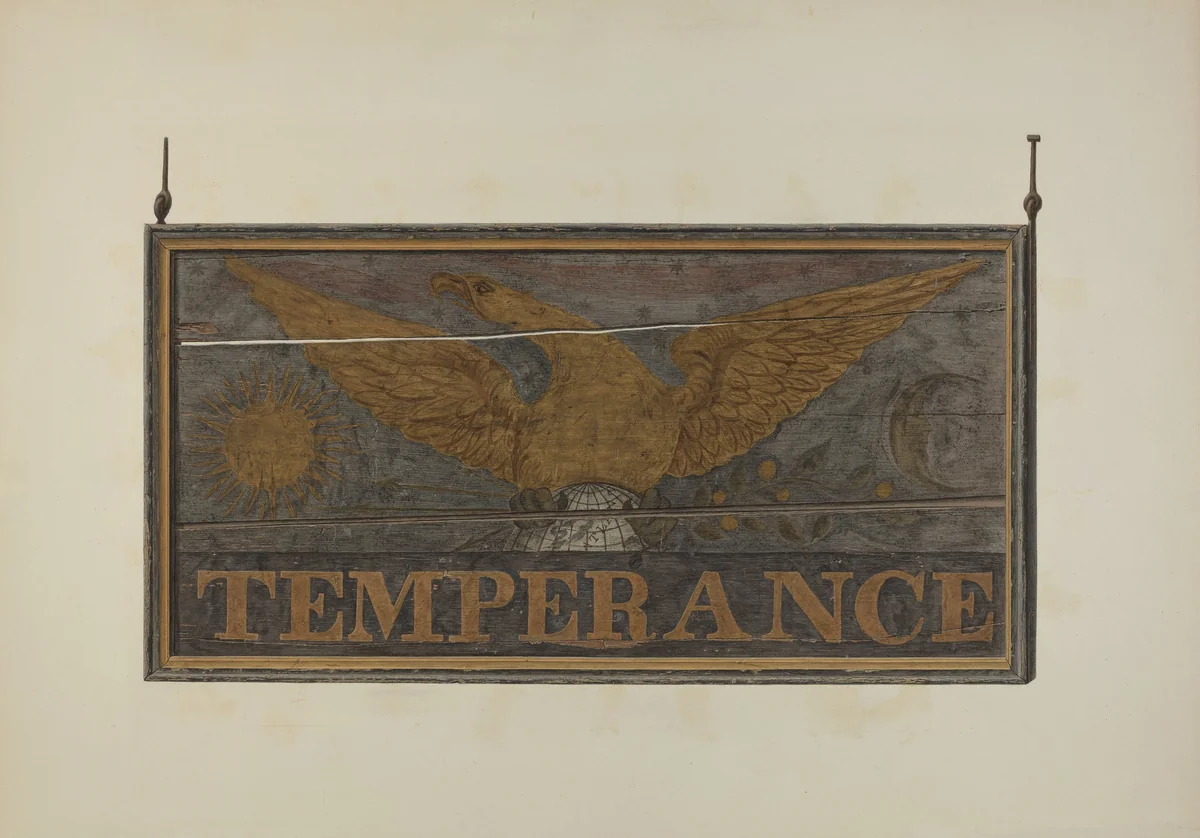 Tavern Sign: "Temperance" by John Matulis, index of american design, 1940