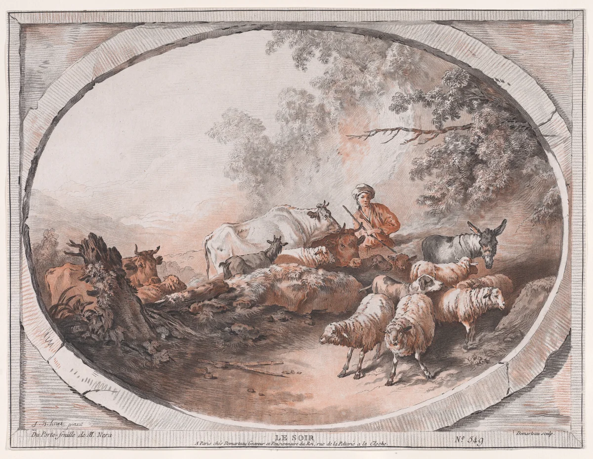 The Four Times of Day: Le Soir by Gilles Demarteau, print, 1776