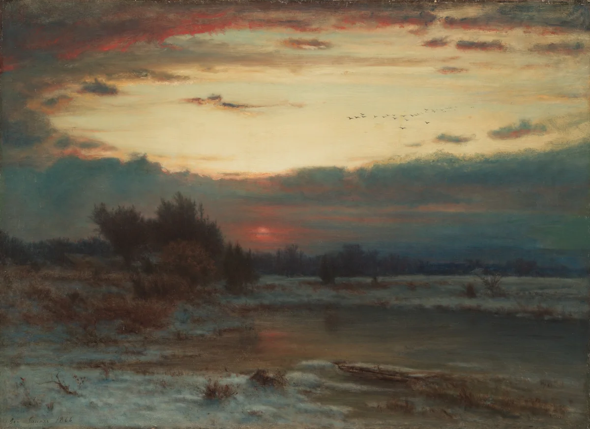 A Winter Sky by George Inness, painting, 1866