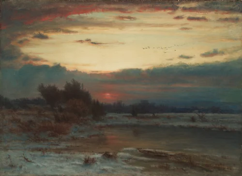 A Winter Sky by George Inness, painting, 1866