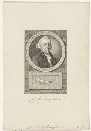 Portret van Johannes Gerardus Luyken by Reinier Vinkeles, print, 1783-1795