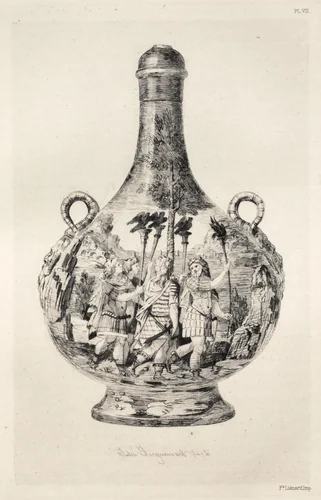 History of the Ceramic Art: A Descriptive and Philosophical Study of the Pottery of All Ages and All Nations: Italy: Renaissance- Majolica of Urbino- Ewer (Plate VIII) by Jules Jacquemart, book, 1877
