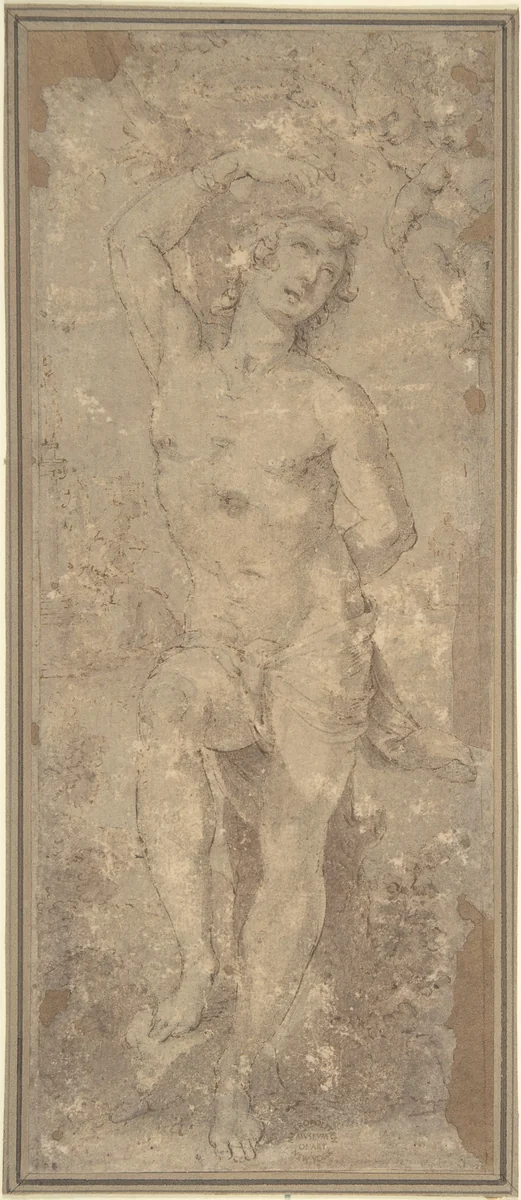 St. Sebastian by anonymous, drawing, 1500-1600