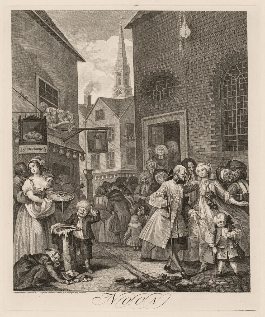 The Four Times of Day: Noon by William Hogarth, print, 1738