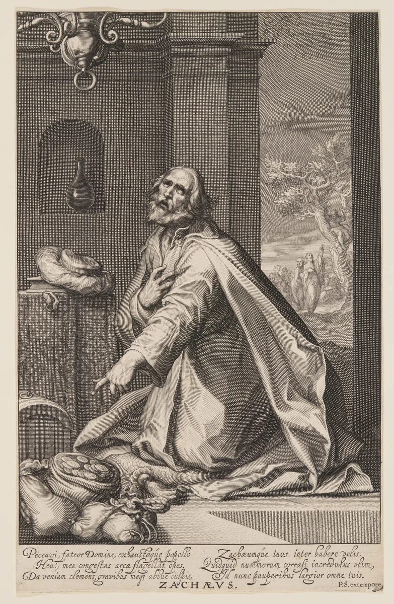 Zachaeus, from Sinners of the Old and New Testament by Willem van Swanenburgh Abraham Bloemaert, print, 1611