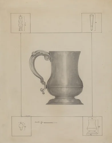 Pewter Mug by Henry Meyers, index of american design, 1937