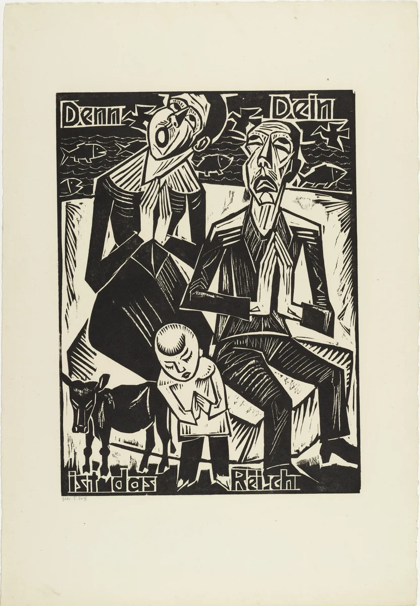 For Thine / is the kingdom (Denn Dein / ist das Reich) from The Lord's Prayer (Das Vater Unser) by Max Pechstein, print, 1921