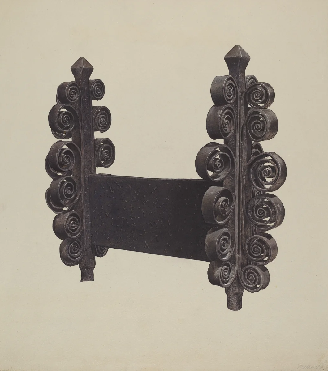 Wrought Iron Ornament by Mauvell, index of american design, 1935-1942