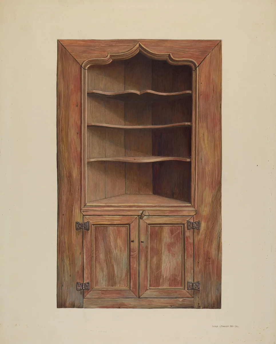 Corner cupboard by Leslie Macklem, index of american design, 1939