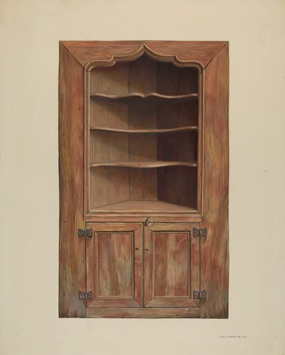 Corner cupboard by Leslie Macklem, index of american design, 1939
