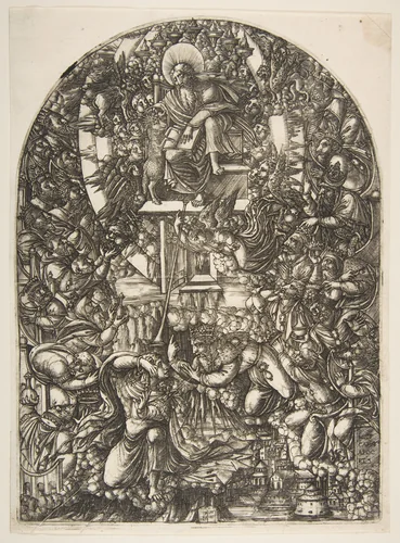 Saint John Summoned to Heaven, from the Apocalypse by Jean Duvet, print, 1480-1570