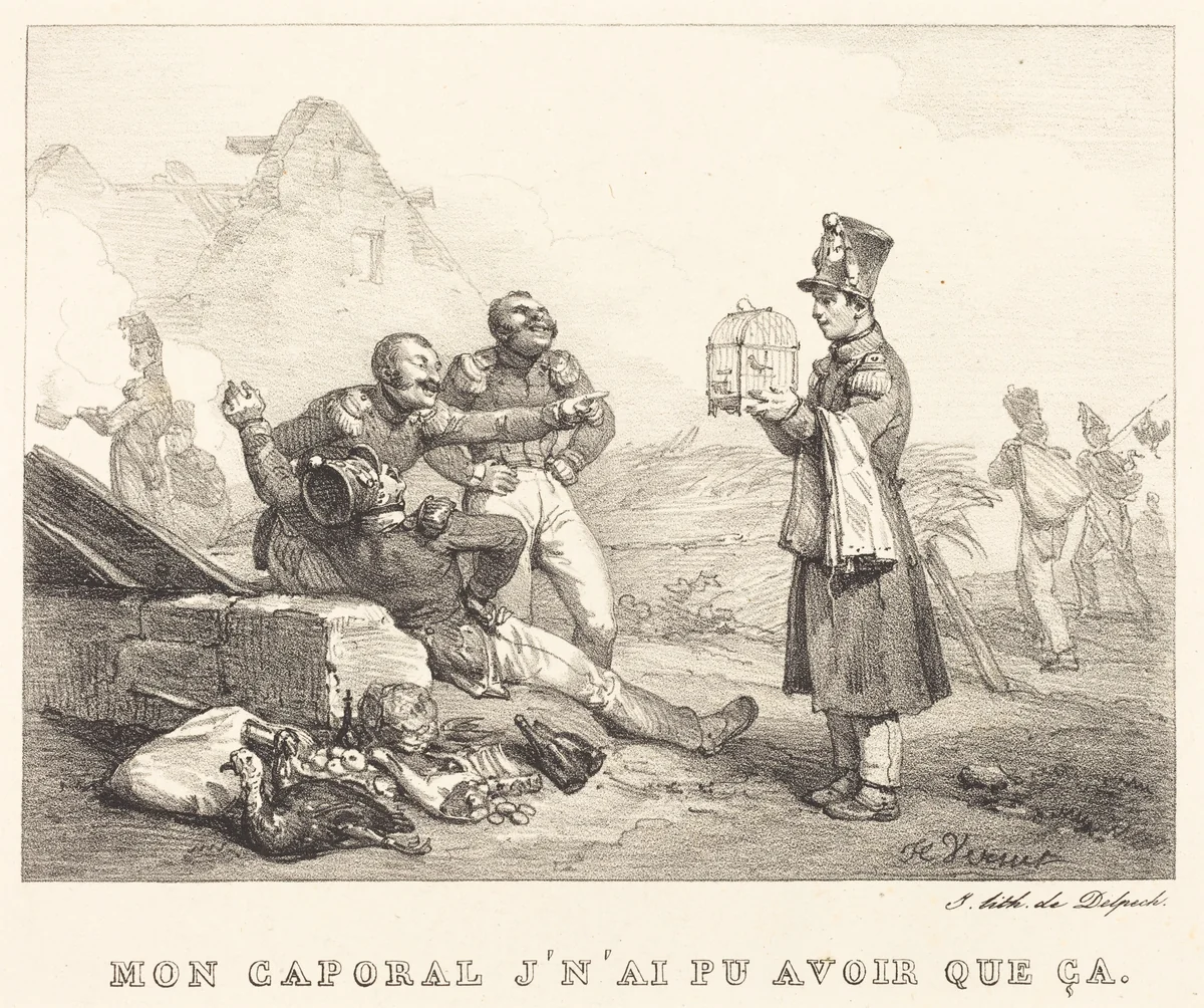 Mon Caporal, Je n'ai pu avons que ça by Horace Vernet, print, 1789-1863