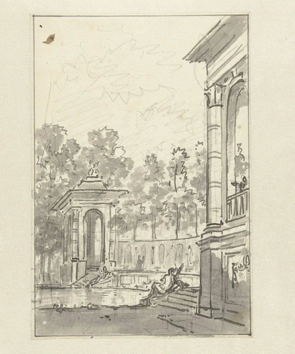Ontwerp voor behangselschildering by Jurriaan Andriessen, drawing, 1752-1819