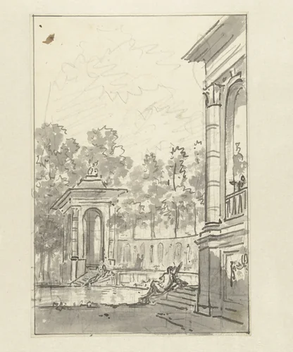 Ontwerp voor behangselschildering by Jurriaan Andriessen, drawing, 1752-1819