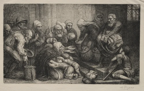 The Beggars of Bruges by Alphonse Legros, print, 1875-1885