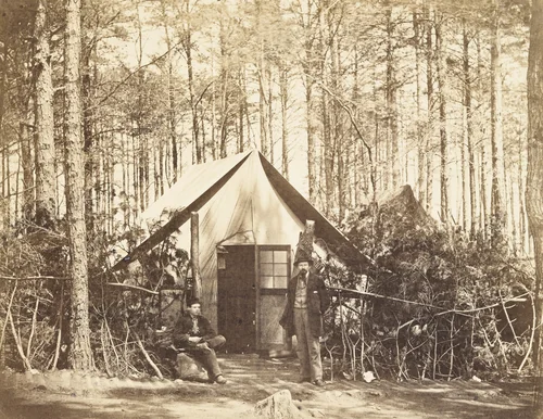 General Post-Office, Army of the Potomac (Brandy Station, Virginia) by Timothy O'Sullivan, Alexander Gardner, photograph, 1863